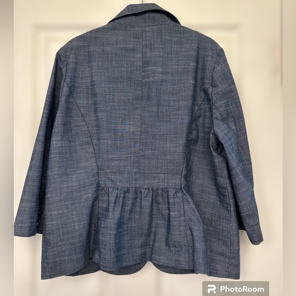Marisa Christina blazer denim chambray peplum ruffle - Picture 7 of 8